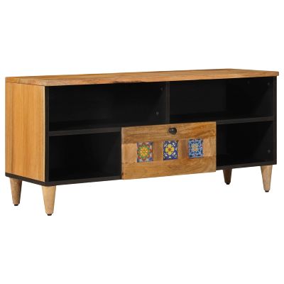 vidaXL TV skrinka Prírodná 100 x 33 x 46 cm Masívne mango drevo
