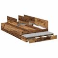 vidaXL Rám postele s úložným prostorem so zásuvkou Staré drevo 120 cm