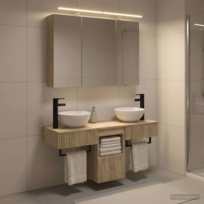vidaXL Set kabinetov do kúpeľne 4 pcs Dub sonoma 100 x 14,5 x 70 cm