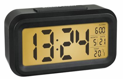 60.2018.01 TFA LUMIO Digitálny budík s podsvietením, čierny