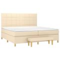 vidaXL Boxspring posteľ s matracom krémová 200x200 cm látka