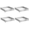 vidaXL Obrubník trávnika 4 ks 100 x 100 x 20 cm Oceľ Strieborná