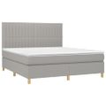 vidaXL Boxspring posteľ s matracom svetlosivá 100x200 cm látka