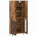 vidaXL Highboard Staré drevo 69,5 x 34 x 180 cm Kompozitné drevo