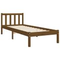 vidaXL Posteľný rám s čelom medovohnedý 90x200 cm masívne drevo