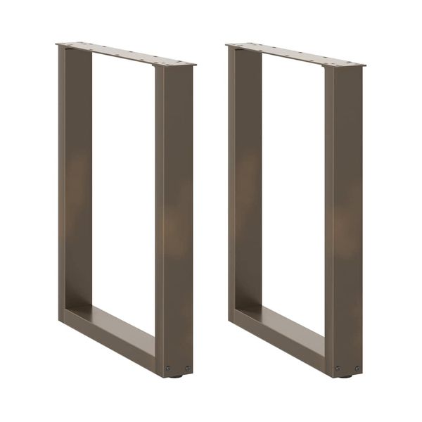 vidaXL Nohy k jedálenskému stolu v tvare U, 2 ks, prírodná oceľ, 70 x (72-73) cm, oceľ