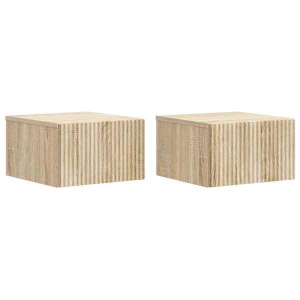 vidaXL Nástenná nočná skrinka 2 pcs Dub sonoma 33 x 34,5 x 20 cm