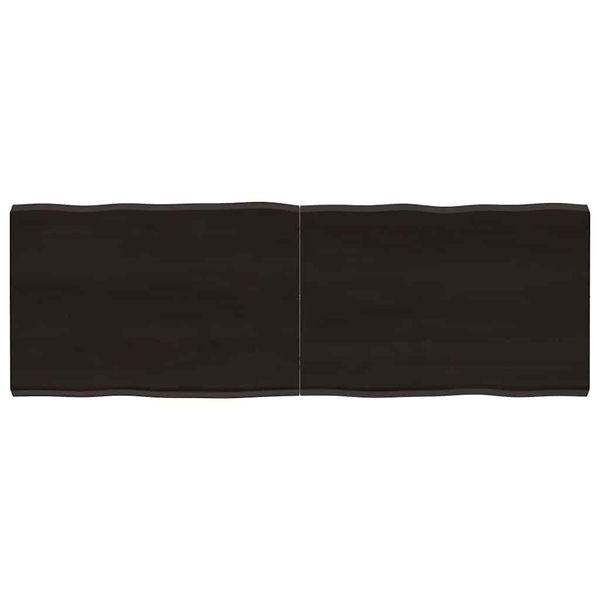vidaXL Stolová doska tmavohnedá 140x50x(2-4)cm ošetrený masív hrany