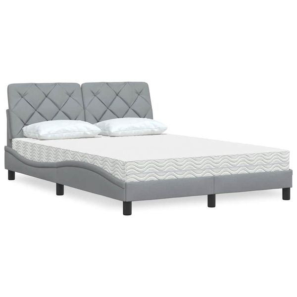 vidaXL Posteľ s matracom bledosivá 120x200 cm látka