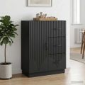 vidaXL Servírovacia skriňa Čierna 66 x 34,5 x 87 cm Kompozitné drevo