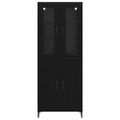 vidaXL Highboard Čierny dub 69,5 x 34 x 180 cm Kompozitné drevo