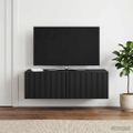 vidaXL Nástenná TV skrinka 98 x 41 x 30 cm Čierna Kompozitné drevo