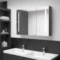 vidaXL LED kúpeľňová zrkadlová skrinka 89x14x62 cm žiarivá sivá