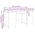 vidaXL Stôl Biela s vysokým leskom 142,5 x 50 x 75 cm Kompozitné drevo