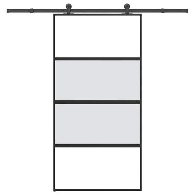 vidaXL Posuvné dvere s kovaním tvrdené sklo a hliník úzke 102,5x205 cm