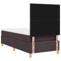 vidaXL LED box s pružinami Tmavohnedá 80 x 200 cm látka