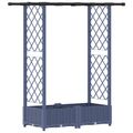 vidaXL Vyvýšený záhon s mriežkou a strechou Sivá 122,5 x 40 x 121 cm