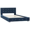 vidaXL Posteľný rám modrý 90x200 cm zamatový