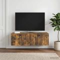 vidaXL Nástenná TV skrinka Dymový dub 98 x 41 x 30 cm Kompozitné drevo