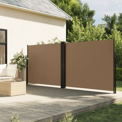 vidaXL Zaťahovacia bočná markíza, sivohnedá 180x1000 cm