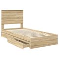 vidaXL Úložná posteľ Sonoma dub 75 x 190 cm Kompozitné drevo