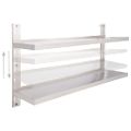 vidaXL Nástenný regál s 2 policami nehrdzavejúca oceľ 150x30 cm