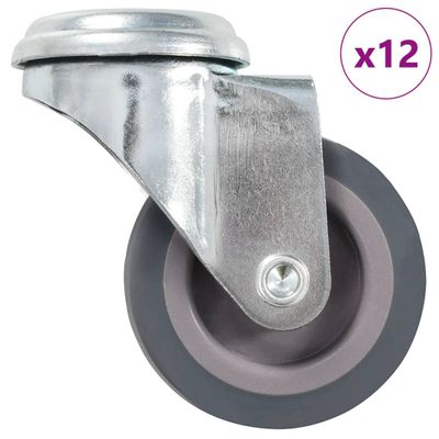 vidaXL 12 ks otočné kolieska s otvorom na skrutku 50 mm