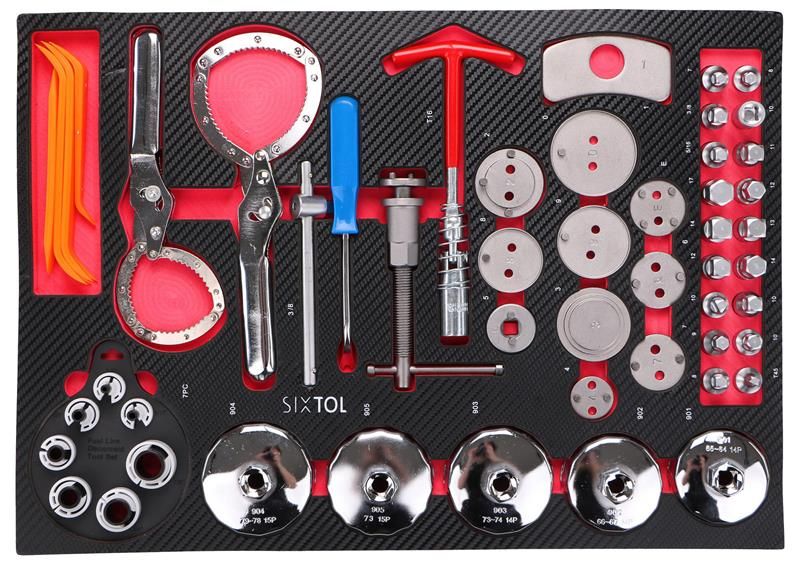 Modul s náradím do dielenského vozíka MECHANIC TOOL TRAY 10, 52ks SIXTOL
