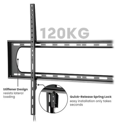 SUNNE by Elite Screens držák na zeď pro LCD a TV 60 - 120"/ max. 120 kg/ fixní Držák na zed, fixní, 60"–120", ocel, nosnost 120 kg, VESA až 900×600, profil 35 mm, cerný