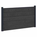 vidaXL Súprava plotov 3 ks 526 x 105 cm WPC a hliník Čierna