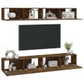 vidaXL Nástenné TV skrinky 4 ks dymový dub 100x30x30 cm
