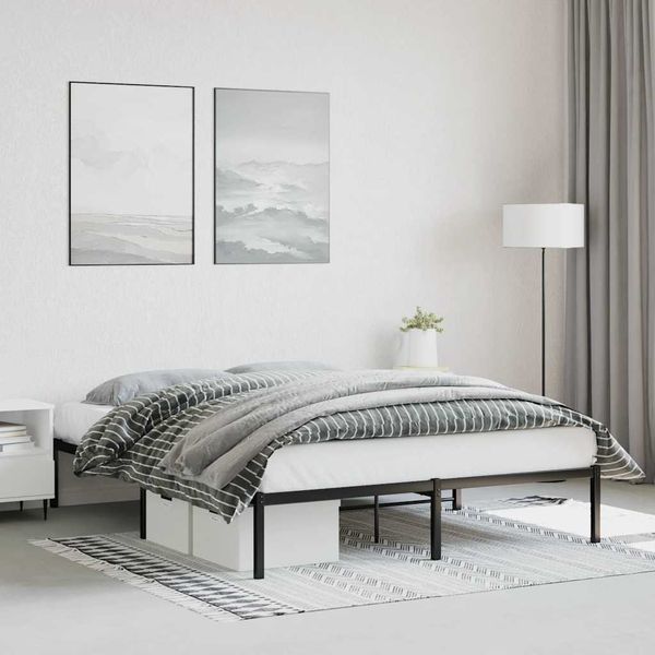 vidaXL Kovový rám postele čierny 160x200 cm