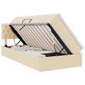vidaXL Postel s úložným prostorem a matrací Krémová 90 x 200 cm Zamat