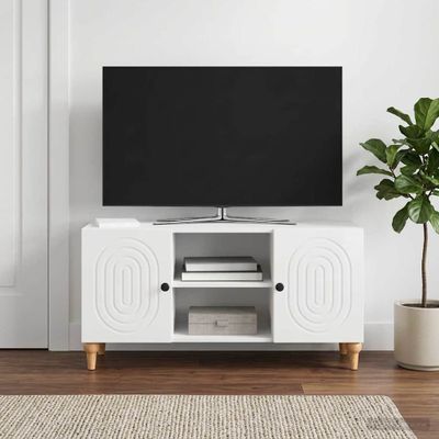 vidaXL TV skrinka Biela s vysokým leskom 102 x 34,5 x 50 cm