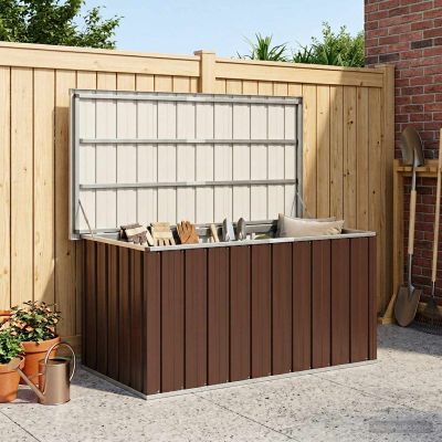 vidaXL Záhradný úložný box hnedý 129x67x65 cm