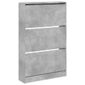 vidaXL Botník betónovo sivý 80x21x125,5 cm kompozitné drevo