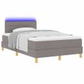 vidaXL LED box s pružinami Sivohnedá 120 x 200 cm látka