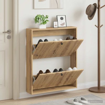 vidaXL Nástenný botník EDE 71 x 17 x 86 cm Kompozitné drevo