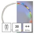 LED vianočný nano reťaz, 1,9 m, 2x AA, vnútorný, multicolor, časovač