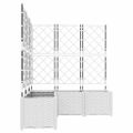 vidaXL Záhradný kvetináč 5 ks Biela 120 x 120 x 143 cm PP