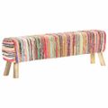 vidaXL Lavička 160 cm viacfarebná chindi látková