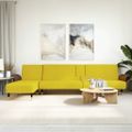vidaXL Pohovka v tvare L žltá 279x140x70 cm zamat