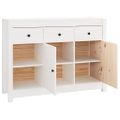 vidaXL Komoda biela 100x35x74 cm borovicový masív