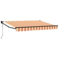 vidaXL Sklopná markíza Žltá, oranžová a biela 3 x 2 m Polyester a kov