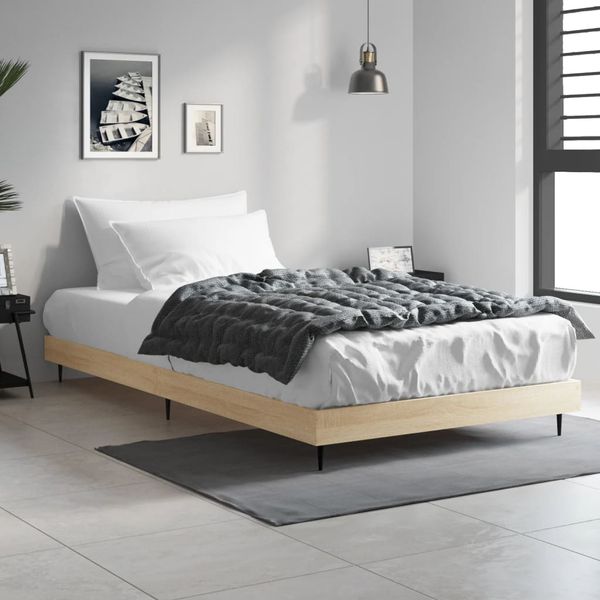vidaXL Posteľný rám bez matraca dub sonoma 90x190 cm kompozitné drevo