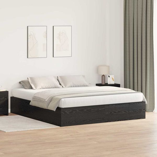 vidaXL Rám postele s úložným prostorem Čierny dub 200 x 200 cm