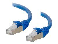 Patch kábel - RJ-45 (M) do RJ-45 (M) - 20 m - STP - CAT 6a - lisovaný, prevedenie bez hrbolčekov, lišta - modrá
