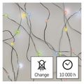 LED vianočný nano reťaz, 1,9 m, 2x AA, vnútorný, multicolor, časovač