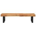 vidaXL Polica pod umývadlo nástenná oceľ a akáciový masív