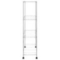 vidaXL Regál so 4 policami na kolieskach 90x35x142 cm chrómový 200 kg